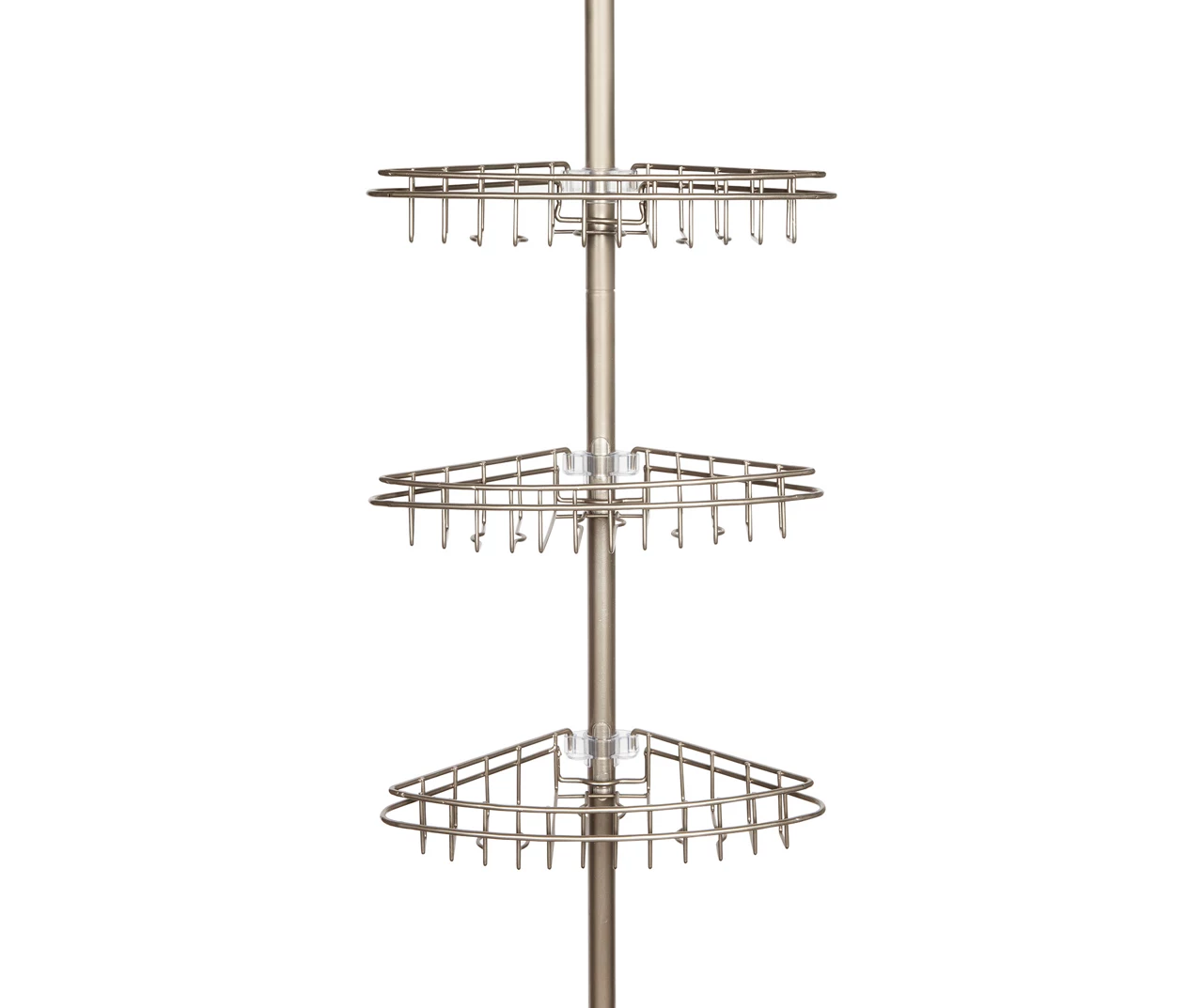Satin Nickel 3-Basket Pole Shower Caddy 3 Satin Nickel 3-Basket Pole Shower Caddy