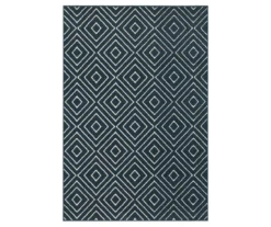 Pamala Navy Diamond Pattern Area Rug, (7'10" X 10'10")