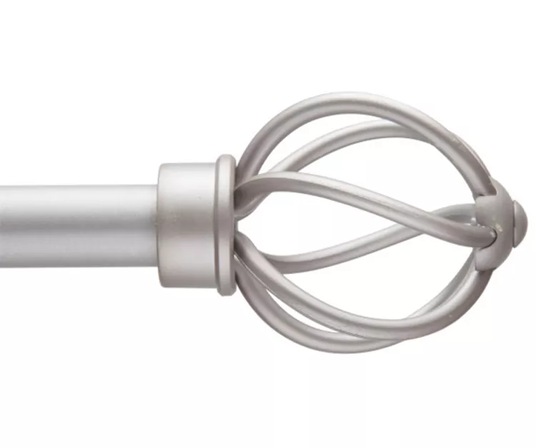 Tyrell Pewter Adjustable Curtain Rod, (42" - 120") 3 Tyrell Pewter Adjustable Curtain Rod, (42" - 120")