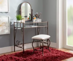 Heather Metal Adjustable Mirror Vanity Set With Stool -DHP Sales Store 810389409 A0 7