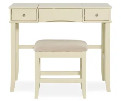 Caroline Cream Mirror Vanity Set With Stool 12 Caroline Cream Mirror Vanity Set With Stool -DHP Sales Store 810389506 2