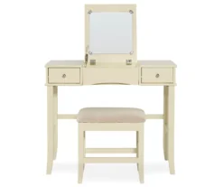 Caroline Cream Mirror Vanity Set With Stool 11 Caroline Cream Mirror Vanity Set With Stool -DHP Sales Store 810389506 3