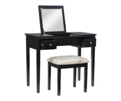 Black Butterfly Mirror Vanity Set With Stool -DHP Sales Store 810389539 A0 3