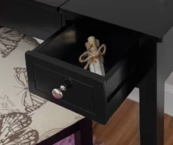 Black Butterfly Mirror Vanity Set With Stool -DHP Sales Store 810389539 B8 1