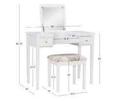Butterfly Mirror Vanity Set With Stool 34 Butterfly Mirror Vanity Set With Stool -DHP Sales Store 810389543 D8 12