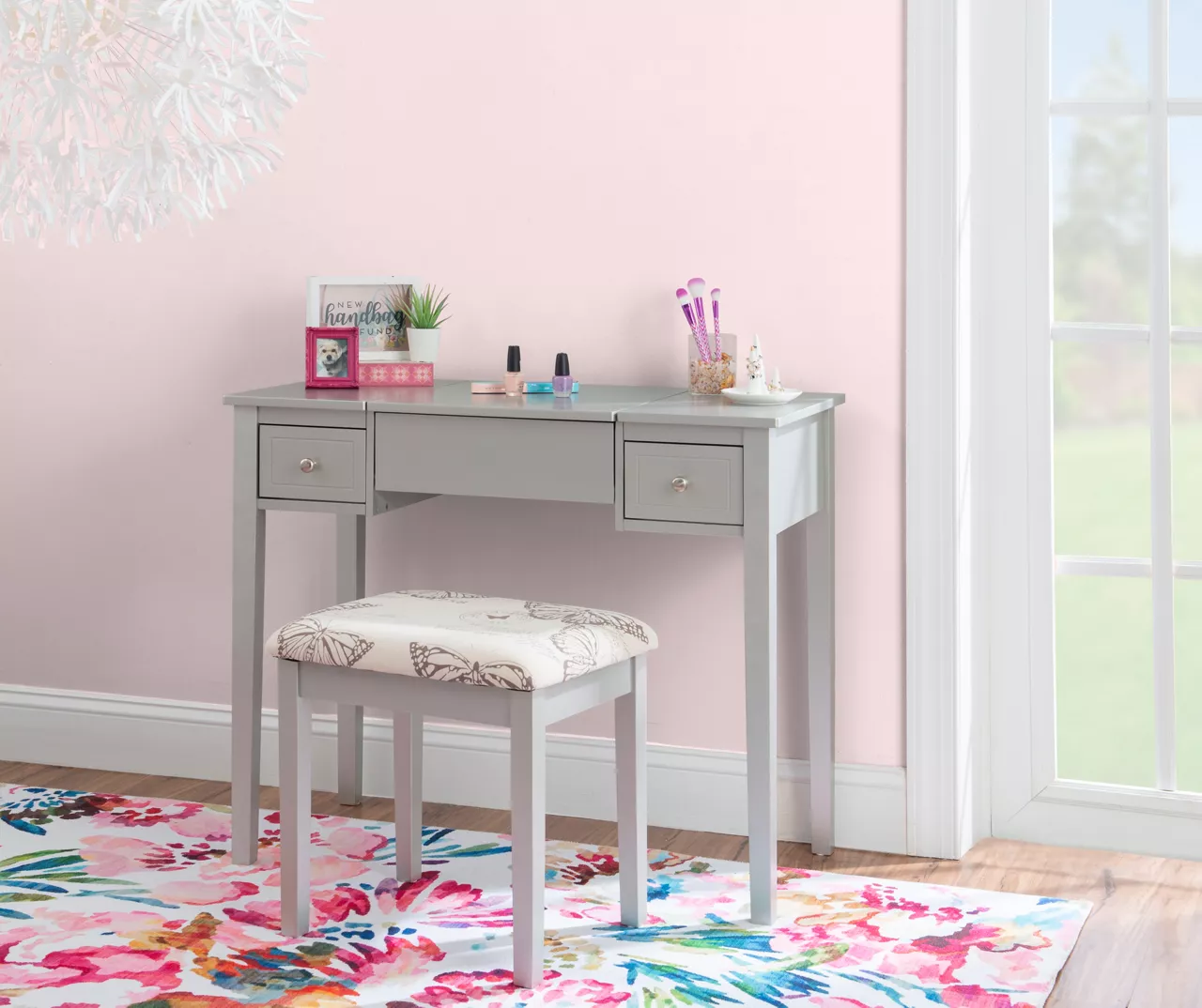 Butterfly Mirror Vanity Set With Stool 18 Butterfly Mirror Vanity Set With Stool - Image 16