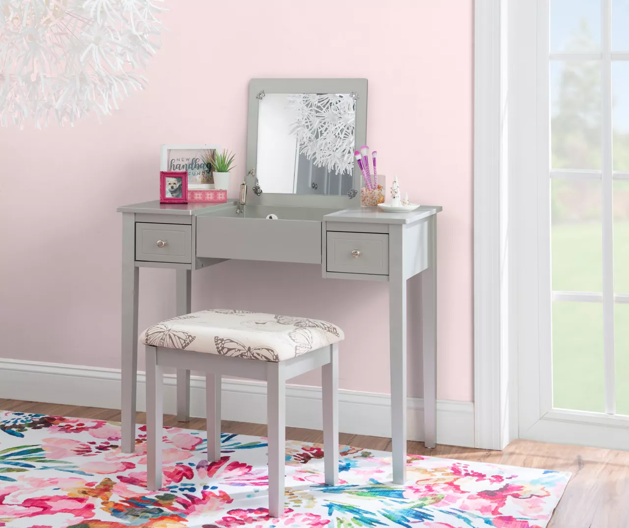 Butterfly Mirror Vanity Set With Stool 17 Butterfly Mirror Vanity Set With Stool - Image 15