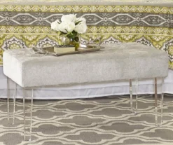 Marie Platinum Padded Glam Acrylic Bench -DHP Sales Store 810389624 1 1
