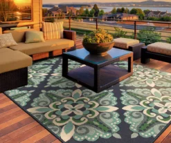 Capri Blue & Green Outdoor Area Rug, (5'3" X 7'6") -DHP Sales Store 810413024 2