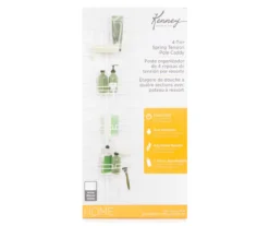 White 4-Tier Spring Tension Shower Corner Pole Caddy