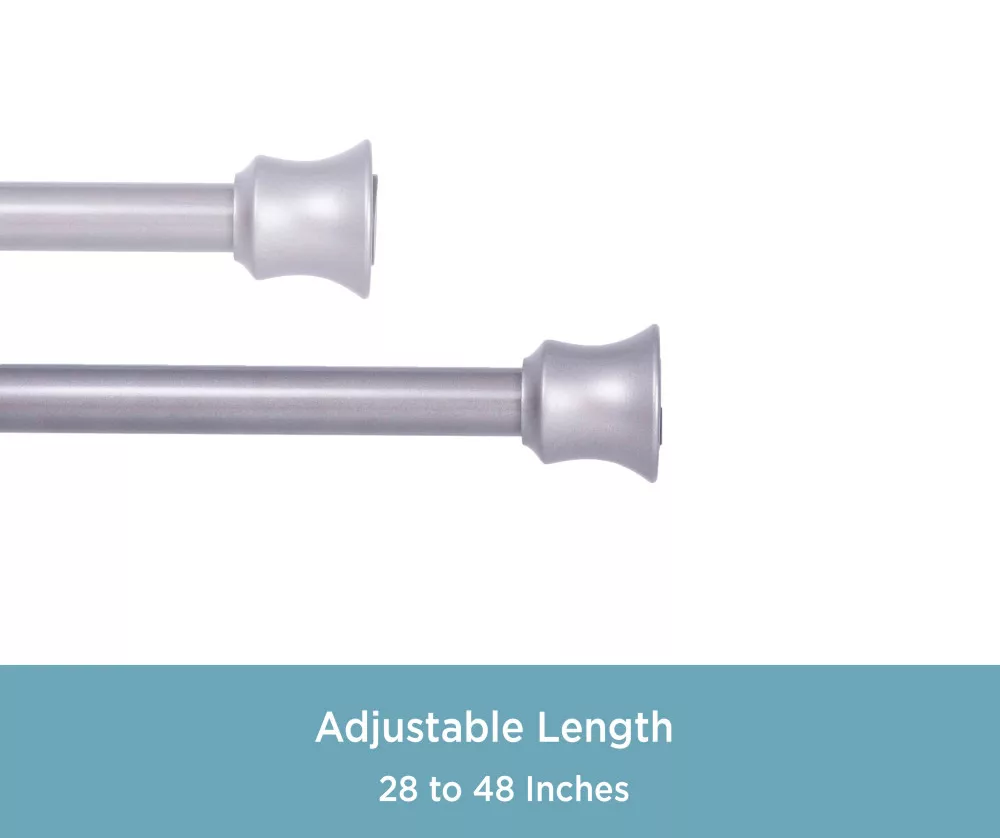 Graphite Twist & Fit No Tools Tension Window Curtain Rod, (28" - 48") 6 Graphite Twist & Fit No Tools Tension Window Curtain Rod, (28" - 48") - Image 4