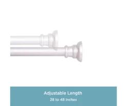 Brushed Nickel Twist & Fit No Tools Tension Window Curtain Rod, (28" - 48") -DHP Sales Store 810430284 4