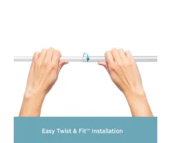 Brushed Nickel Twist & Fit No Tools Tension Window Curtain Rod, (28" - 48") -DHP Sales Store 810430284 5