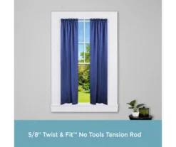 Brushed Nickel Nicholas Twist & Fit No Tools Tension Window Curtain Rod, (48" - 86") -DHP Sales Store 810453781 2