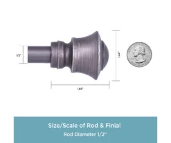 Italian Black Caris Standard Decorative Window Curtain Rod, (48" - 86") -DHP Sales Store 810453782 3