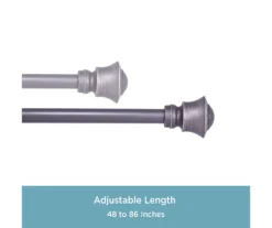 Italian Black Caris Standard Decorative Window Curtain Rod, (48" - 86") -DHP Sales Store 810453782 4