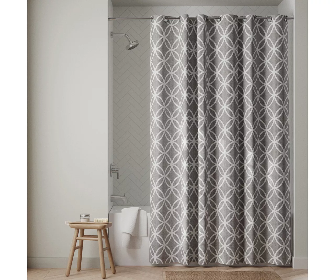 Emma Star Circle EZ Hang Fabric Shower Curtain 6 Emma Star Circle EZ Hang Fabric Shower Curtain - Image 4