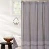Frost Gray & White Trim Fabric Shower Curtain 1 Frost Gray & White Trim Fabric Shower Curtain -DHP Sales Store 810460541 1