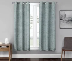Spa Blackout Grommet Curtain Panel Pair, (63")