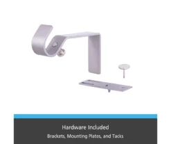 Brushed Nickel Fast Fit No Measure Curtain Rod Brackets, 2-Pack -DHP Sales Store 810466056 2