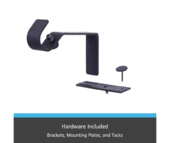 Matte Black Fast Fit No Measure Curtain Rod Brackets, 2-Pack 10 Matte Black Fast Fit No Measure Curtain Rod Brackets, 2-Pack -DHP Sales Store 810466057 2