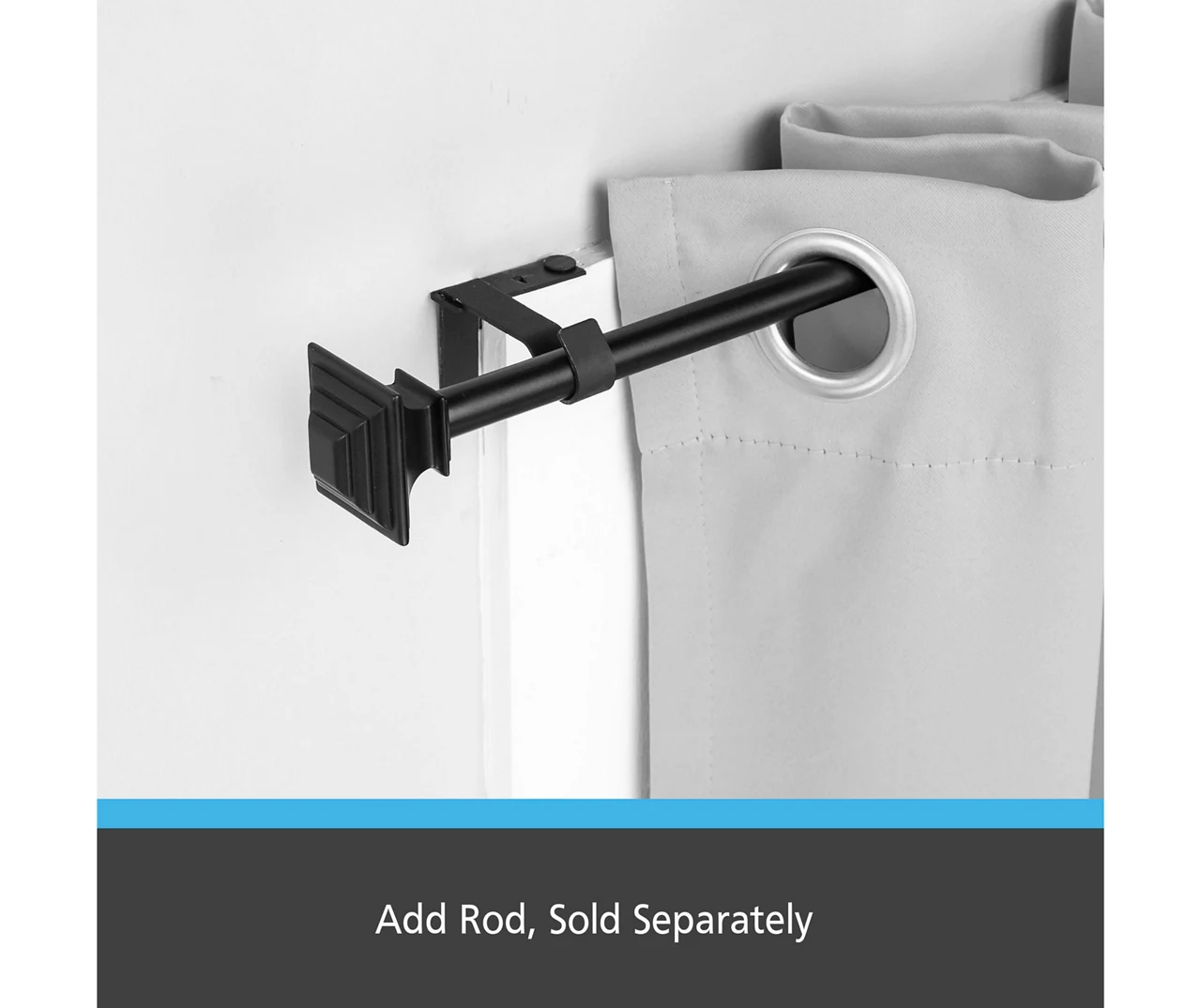 Matte Black Fast Fit No Measure Curtain Rod Brackets, 2-Pack 9 Matte Black Fast Fit No Measure Curtain Rod Brackets, 2-Pack - Image 7