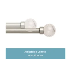 Caris Crackle Pewter Standard Decorative Window Curtain Rod, (48" - 86") -DHP Sales Store 810466068 4