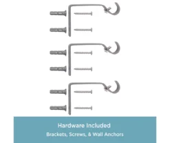 Caris Crackle Pewter Standard Decorative Window Curtain Rod, (48" - 86") -DHP Sales Store 810466068 5