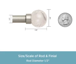 Caris Crackle Pewter Standard Decorative Window Curtain Rod, (28" - 48") -DHP Sales Store 810466069 3