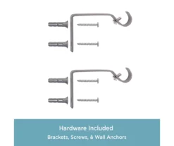 Caris Crackle Pewter Standard Decorative Window Curtain Rod, (28" - 48") -DHP Sales Store 810466069 5