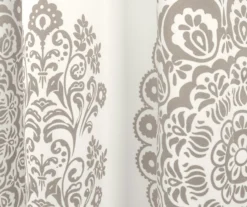 Evelyn Medallion Gray & White Room-Darkening Rod Pocket Curtain Panel Pair, (95") -DHP Sales Store 810468104 3
