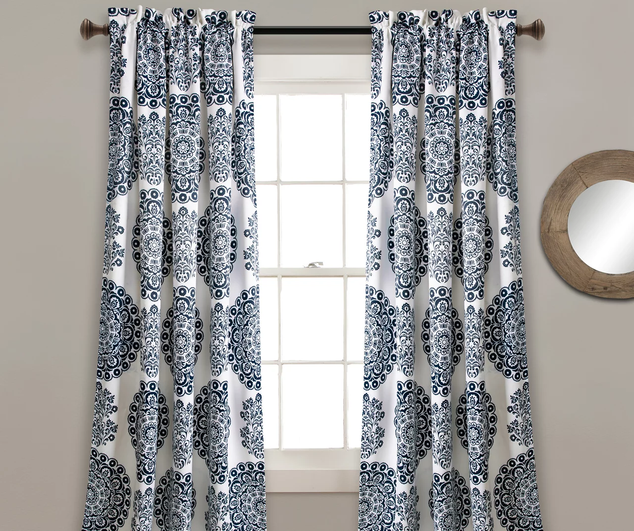 Evelyn Medallion Room-Darkening Rod Pocket Curtain Panel Pair 8 Evelyn Medallion Room-Darkening Rod Pocket Curtain Panel Pair - Image 6