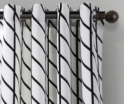 Feather Arrow Geo White & Black Room-Darkening Grommet Curtain Panel Pair -DHP Sales Store 810468107 1 1