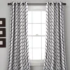 Feather Arrow Geo White & Black Room-Darkening Grommet Curtain Panel Pair, (95") 2 Feather Arrow Geo White & Black Room-Darkening Grommet Curtain Panel Pair, (95") -DHP Sales Store 810468107