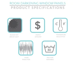 Feather Arrow Geo White & Black Room-Darkening Grommet Curtain Panel Pair, (95") -DHP Sales Store 810468107 5