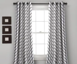 Feather Arrow Geo White & Black Room-Darkening Grommet Curtain Panel Pair -DHP Sales Store 810468107 7