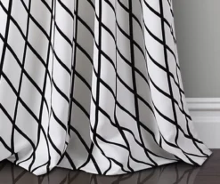 Feather Arrow Geo White & Black Room-Darkening Grommet Curtain Panel Pair, (84") -DHP Sales Store 810468108 3 1