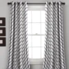 Feather Arrow Geo White & Black Room-Darkening Grommet Curtain Panel Pair, (84") -DHP Sales Store 810468108 4