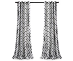 Feather Arrow Geo White & Black Room-Darkening Grommet Curtain Panel Pair -DHP Sales Store 810468108 7