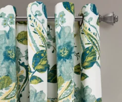 Floral Paisley Blue & Green Room-Darkening Grommet Curtain Panel Pair -DHP Sales Store 810468109 1 1