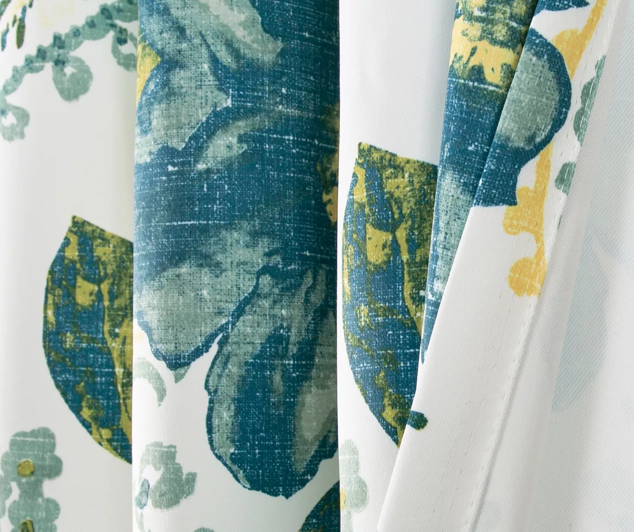 Floral Paisley Blue & Green Room-Darkening Grommet Curtain Panel Pair, (108") 7 Floral Paisley Blue & Green Room-Darkening Grommet Curtain Panel Pair, (108") - Image 5