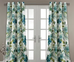 Floral Paisley Blue & Green Room-Darkening Grommet Curtain Panel Pair -DHP Sales Store 810468110 7