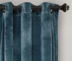 Prima Velvet Color Block Slate Blue & Gray Room-Darkening Grommet Curtain Panel Pair, (84") 10 Prima Velvet Color Block Slate Blue & Gray Room-Darkening Grommet Curtain Panel Pair, (84") -DHP Sales Store 810468128 1