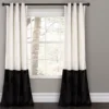 Prima Velvet Color Block White & Black Room-Darkening Grommet Curtain Panel Pair, (84") -DHP Sales Store 810468129