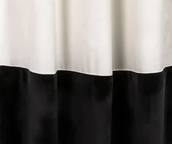 Prima Velvet Color Block White & Black Room-Darkening Grommet Curtain Panel Pair, (84") 11 Prima Velvet Color Block White & Black Room-Darkening Grommet Curtain Panel Pair, (84") -DHP Sales Store 810468129 2