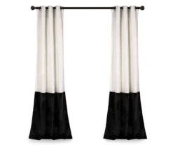 Prima Velvet Color Block White & Black Room-Darkening Grommet Curtain Panel Pair, (84") 15 Prima Velvet Color Block White & Black Room-Darkening Grommet Curtain Panel Pair, (84") -DHP Sales Store 810468129 6