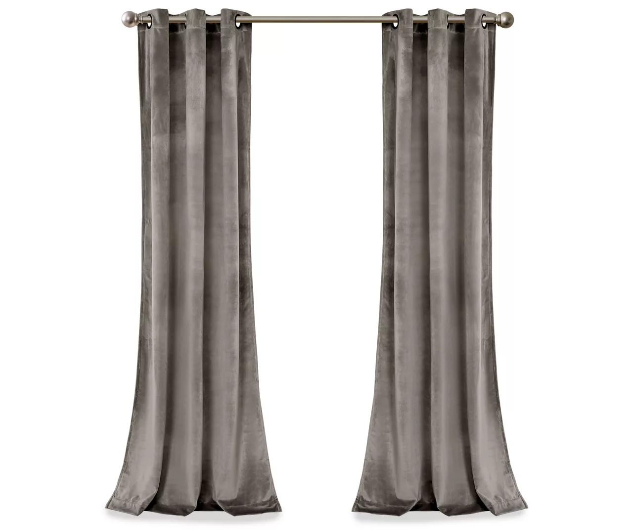 Prima Velvet Gray Room-Darkening Grommet Curtain Panel Pair, (84") 9 Prima Velvet Gray Room-Darkening Grommet Curtain Panel Pair, (84") - Image 7