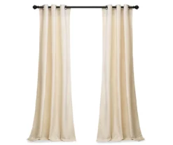Prima Velvet Ivory Room-Darkening Grommet Curtain Panel Pair, (84") -DHP Sales Store 810468154 6