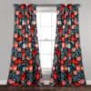 Poppy Garden Navy & Red Room-Darkening Back Tab Curtain Panel Pair, (95") 2 Poppy Garden Navy & Red Room-Darkening Back Tab Curtain Panel Pair, (95") -DHP Sales Store 810468160
