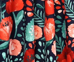 Poppy Garden Navy & Red Room-Darkening Back Tab Curtain Panel Pair, (95") 11 Poppy Garden Navy & Red Room-Darkening Back Tab Curtain Panel Pair, (95") -DHP Sales Store 810468160 2